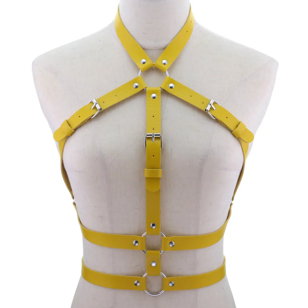 Punk Corset Leather Belt Chest Strap Collar One Trend Sexy Exaggerated Body Strap Sling Europe and America