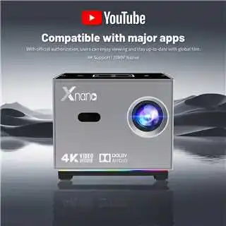 Xnano X3 Smart Projector 720P Native 4K Decode 안드로이드 11 Electric Focus 190ANSI Dual WiFi BT5.0 RGB Light Sync Home T