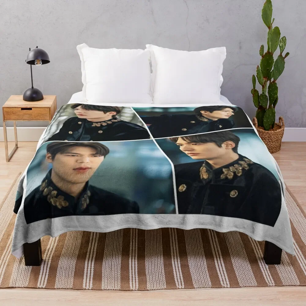 Lee Min Ho The King 멋진 콜라주 던지기 담요, 부드러운 격자 무늬, 럭셔리 디자이너, 대형 럭셔리 St 침대 커버 담요