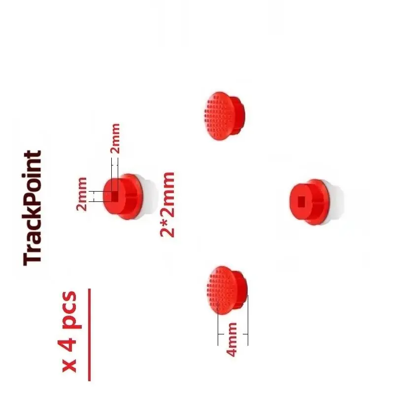 4pcs 2*2mm 노트북 레드 니플 고무 마우스 포인터 트랙 포인트 캡 레노버 씽크패드 T460 T470 T480S T490 T590 E480 E485 E560