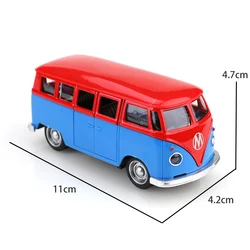 Classic T1 Bus Alloy Toy Car - Simulated Vehicle Ornament (T1 blue red)