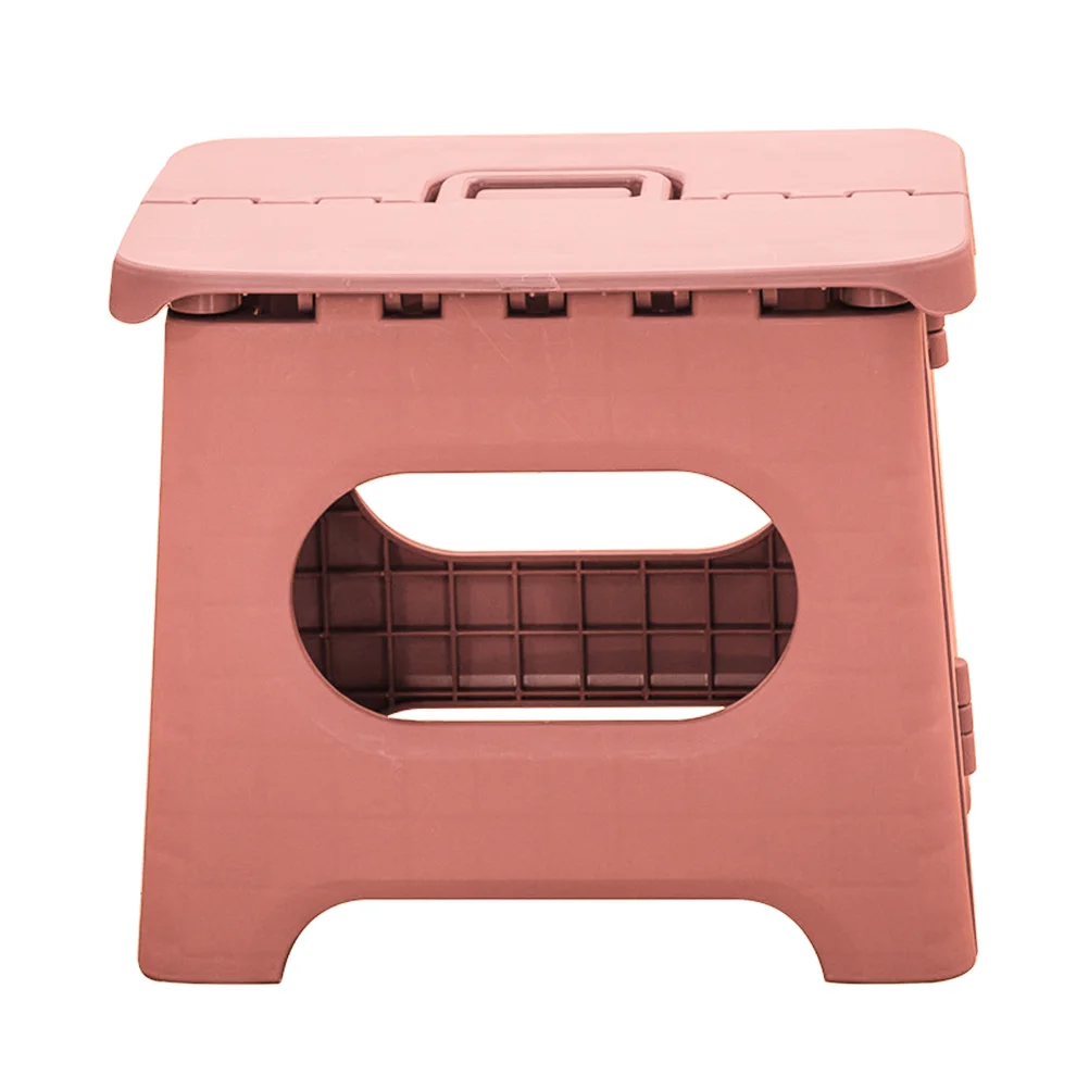 

Stool For Kids Bathroom Foldable Folding Taboret Home Small Pink Pure Color Child