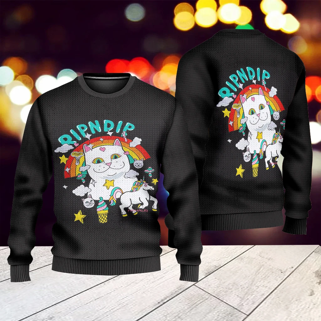 thumbnail image 1 of Suéter navideño divertido y lindo personalizado de venta caliente 2023 Suéter navideño de Halloween con estampado 3D para mujer de primavera y otoño, 1 of 5