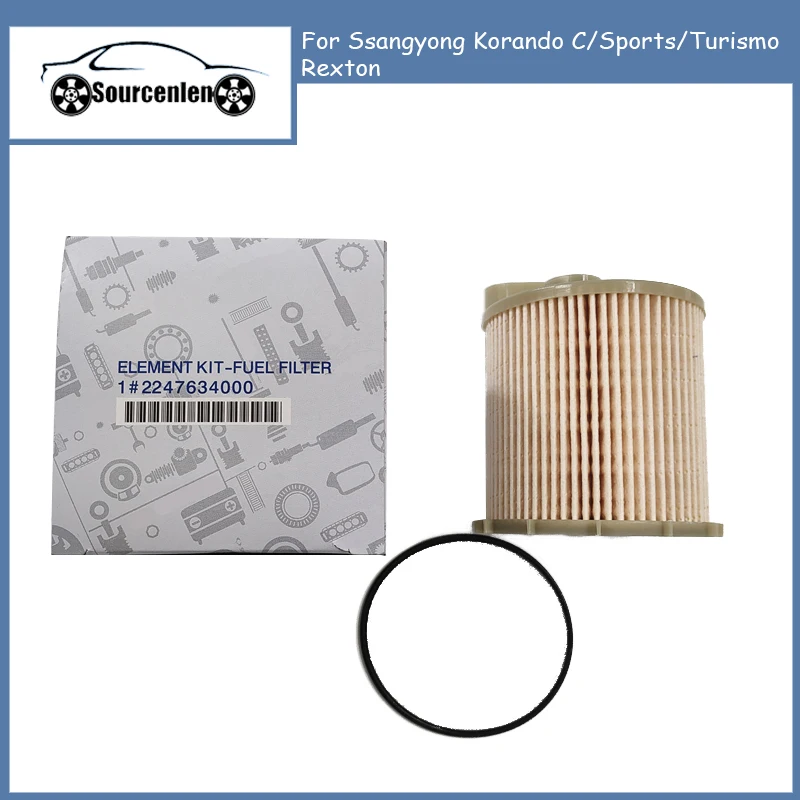 Fuel Filter Element KIT For Ssangyong Korando C/Sports/Turismo Rexton Parts 2247634000 6911436000 2319038100 6731803009 fuel filter