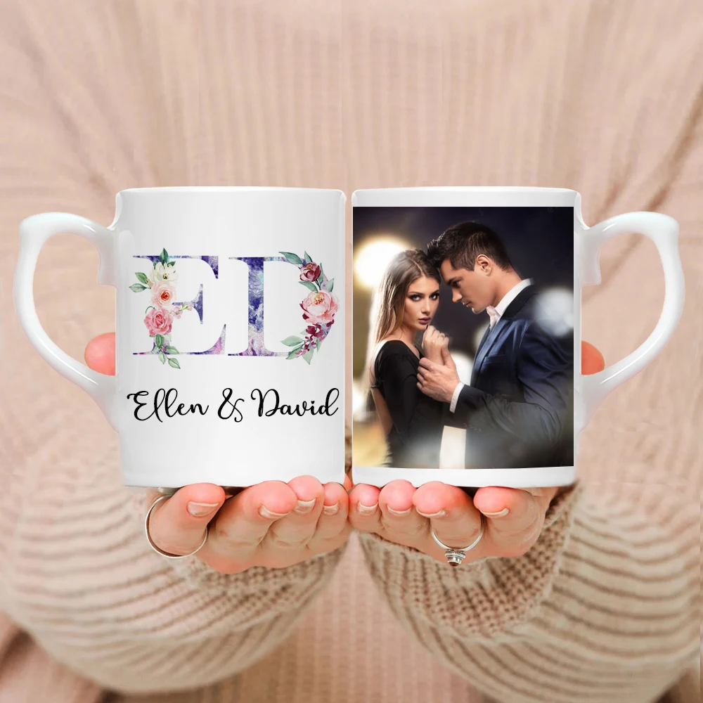 Taza personalizada con su foto, taza personalizada con texto y nombre, tazas  de café de cerámica blanca personalizadas, tazas de té, regalo sorpresa  para amigos - AliExpress