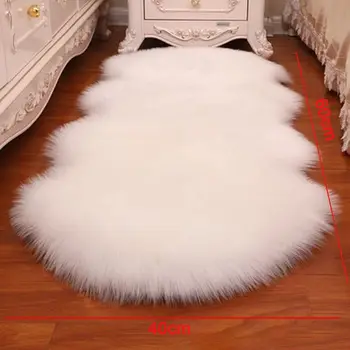 Tappeti pelosi e soffici finti Tappeto per capelli lunghi in pelle di pecora artificiale Pavimento in lana Tappetino soffice Decorazioni per la casa antiscivolo per soggiorno camera da letto 1