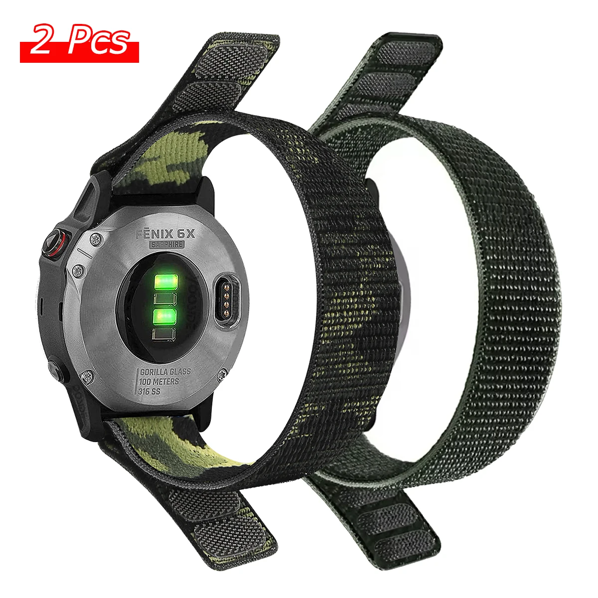 Durable Nylon Loop Watch Band with QuickFit Strap, 26mm/22mm