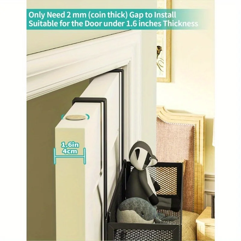 Over The Door Hooks with 9 Hooks and 2 Baskets, Rustproof & Waterproof 304 Stainless Steel Door Hanger, Over The Organizer