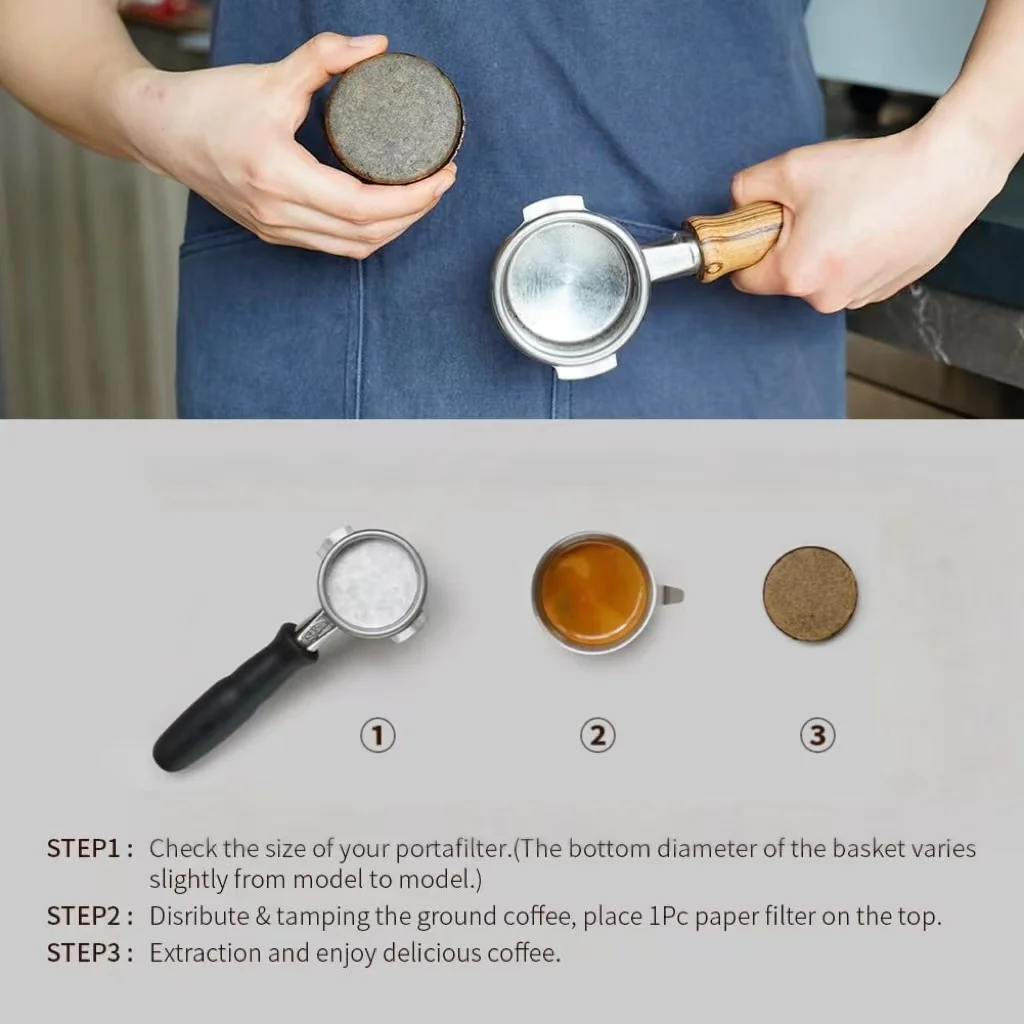 500 Stück Kaffee-Papierfilter, 51 mm/54 mm, ungebleichtes Espresso-Filterpapier, Siebträgerpapier, kompatibel mit Breville Barista – Detail 5