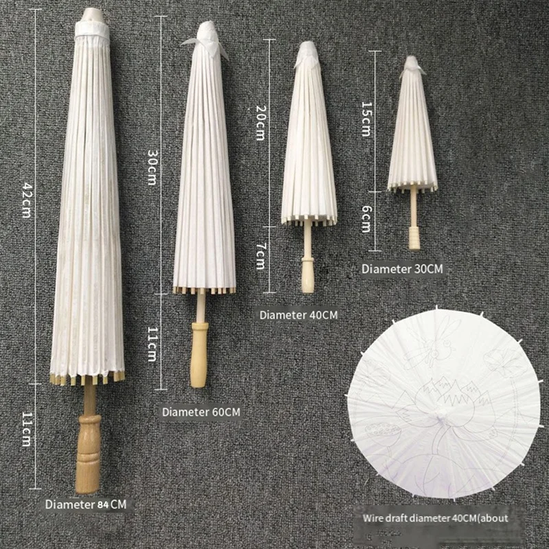 8PCS Paper Parasol Wedding Umbrella Party Favor 40cm Bamboo Umbrellas for Bridal Shower Centerpieces Photo Props