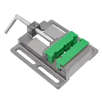 4 Inch Mini Precision Drill Press Vise Clamping Holding Throat Open Workbench Vice Black/Blue With 2 Pieces Magnetic Vise Pads 2