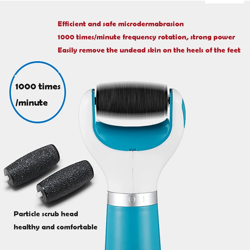 2 Rolling Electric Callus Remover - Usb Rechargeable Foot File For Cracked  Heels And Dead Skin - Includes Multiple Grinding Heads And Cable - Temu
