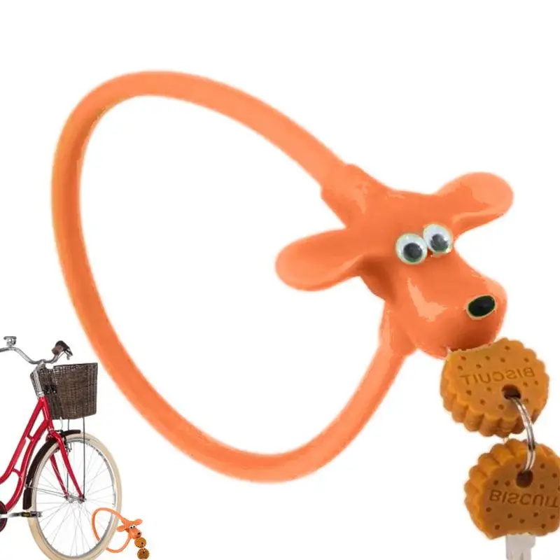 

Heavy Duty Bike Lock Chain Lock For Ebike Universal Chain Lock Cute Dog Electric Scooter Lock Silicone Anti-Theft Bicycle Locks