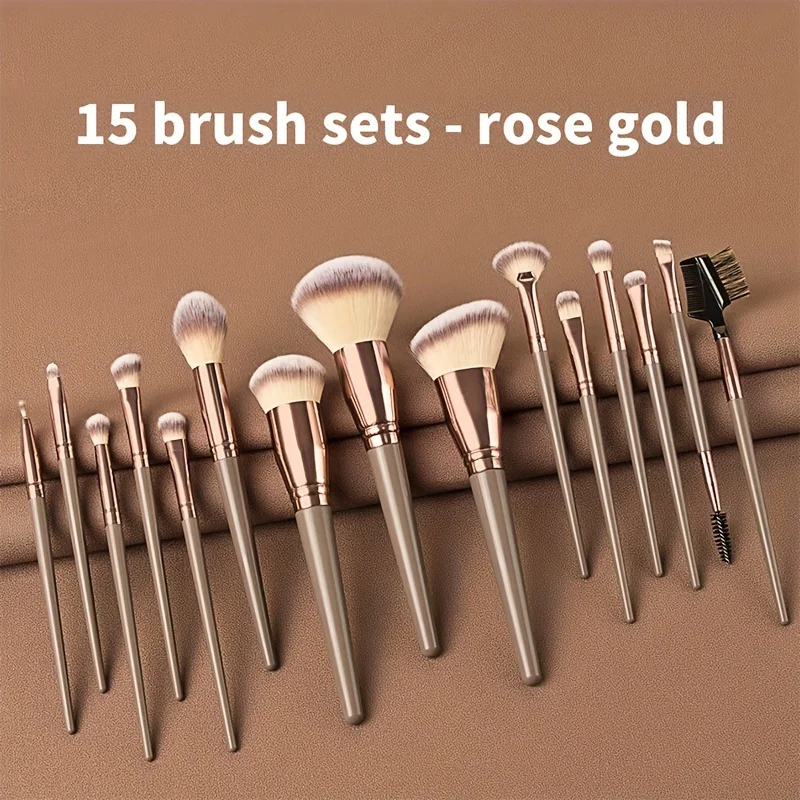 Set 15 pennelli trucco multicolore kit professionale per viso_voghion.com