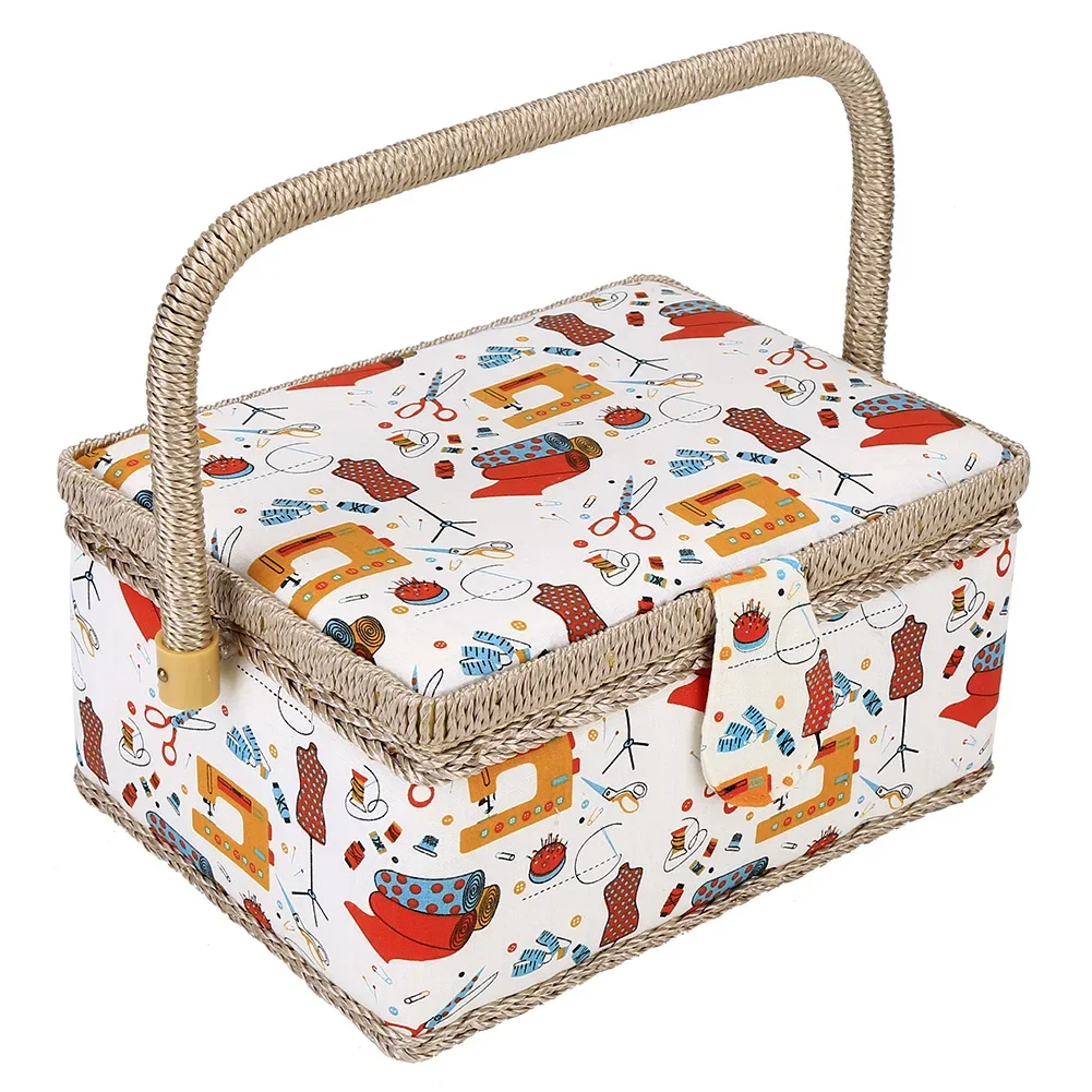 Sewing Baskets Extra Large Vintage Sewing Basket Organizer - Double ...