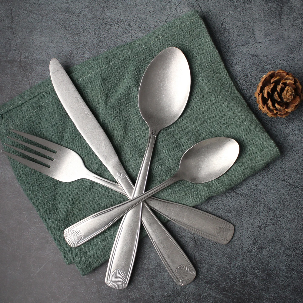 Stainless Steel Cutlery Set Classic Vintage Dinnerware for Kitchen