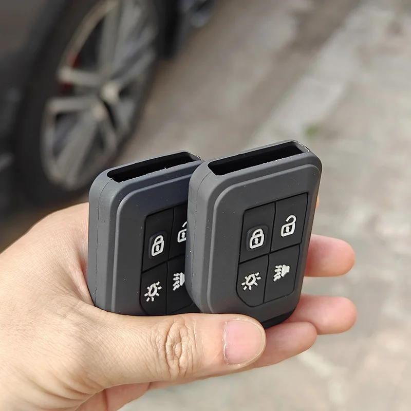 Key Case Cover Soft Rubber silicone remote key cover shell car chain key case for volvo fh16 rc FM EVRO 6 fh truck accessories semi 4 buttons
