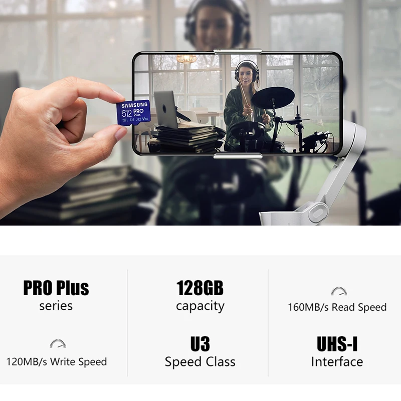 Ｚ-޸ ī  ÷ MicroSD ī, 128GB 256GB 512GB 160 MB/s C10 U3 V30 ũ SD ī  SDXC SDHC Microsd