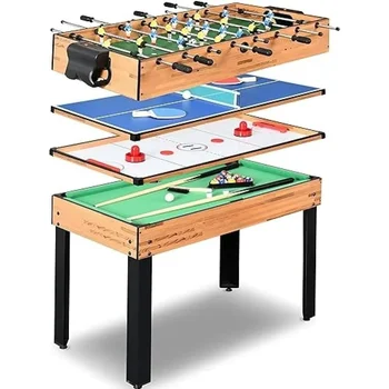 Foosball Table, 48" Sports Arcade Games with Accessories, Ping Pong, Hockey, Pool Billiards, Soccer Foosball All in One 1
