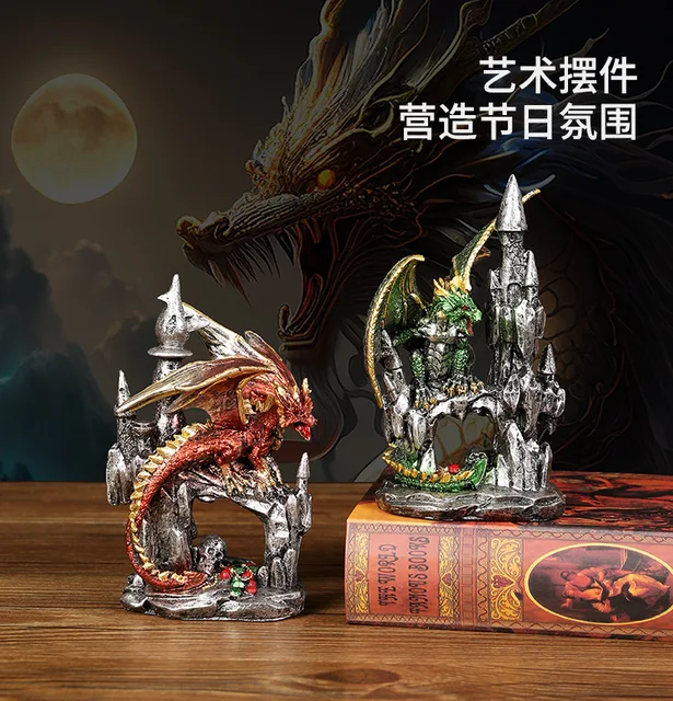 Castle Dragon Decoration Of Ghost Festival Resin Crafts home - Temu