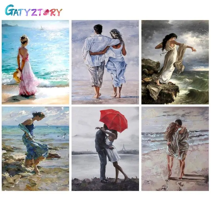 Наборы для рисования по номерам GATYZTORY, картина "Влюбленные на ...