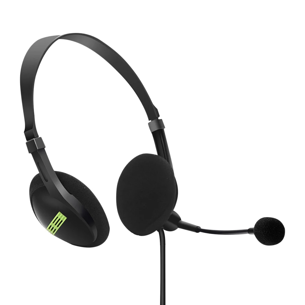 1pc 3.5mm Noise Cancelling Wired Headphones Microphone Universal USB Headset With Microphone For PC/Laptop/Computer