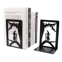 4Pcs Color Elf Baby Book Ends for Shelves Duty Bookend Heavy Book Iron Stand Shelf Book rack Stand Iron Home Desk Stationery 2