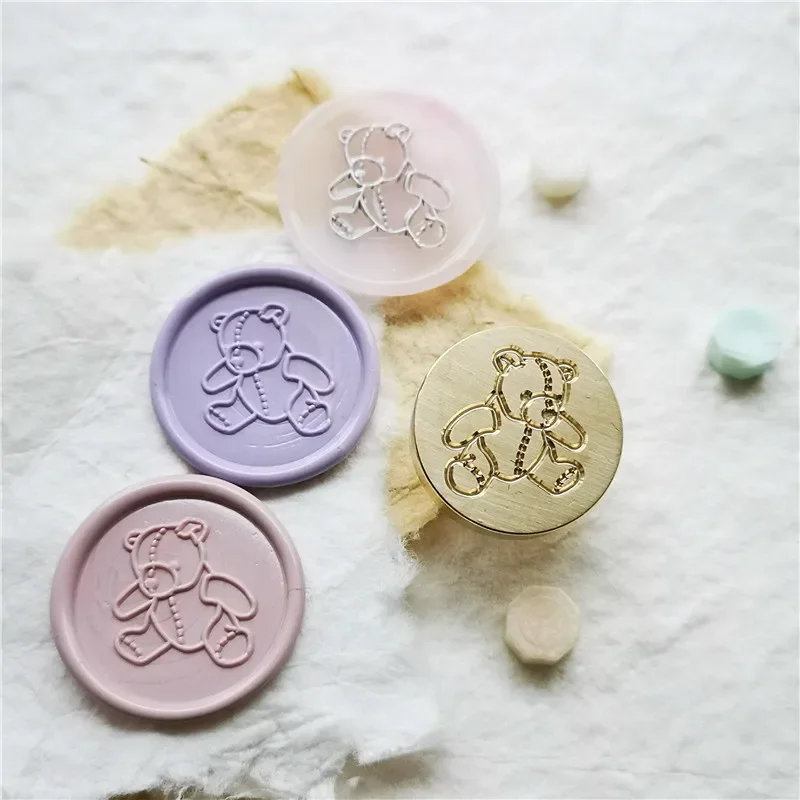 Bear wax seal stamp 2.5cm Cute lovely bears stamp Metal head wooden handle separated Scrapbooking wax Vintage Gift Wax Seal Stamp Wax Seal Stamp Set