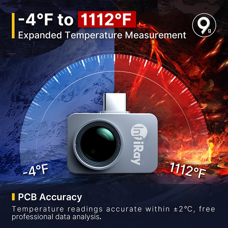 P2Pro 적외선 열화상 카메라, 자동차 수리 진단,-20 ℃ 600 ℃