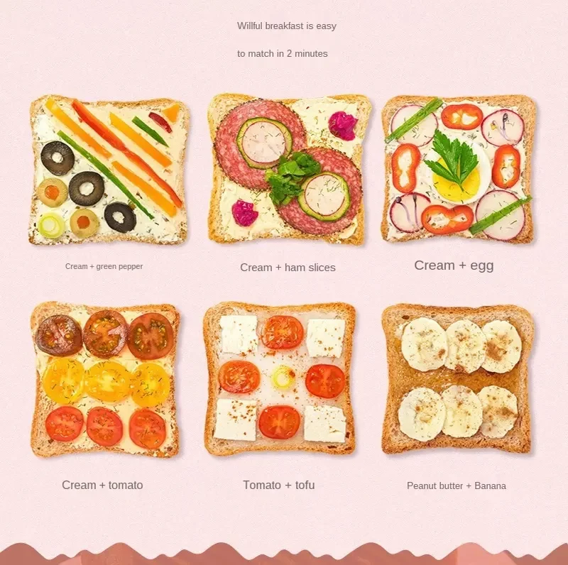 Electric Sandwich Maker Breakfast Machine Household Sandwichera Toaster Baking Waffle Mini Cookers Bread Pancake Waffle MB36