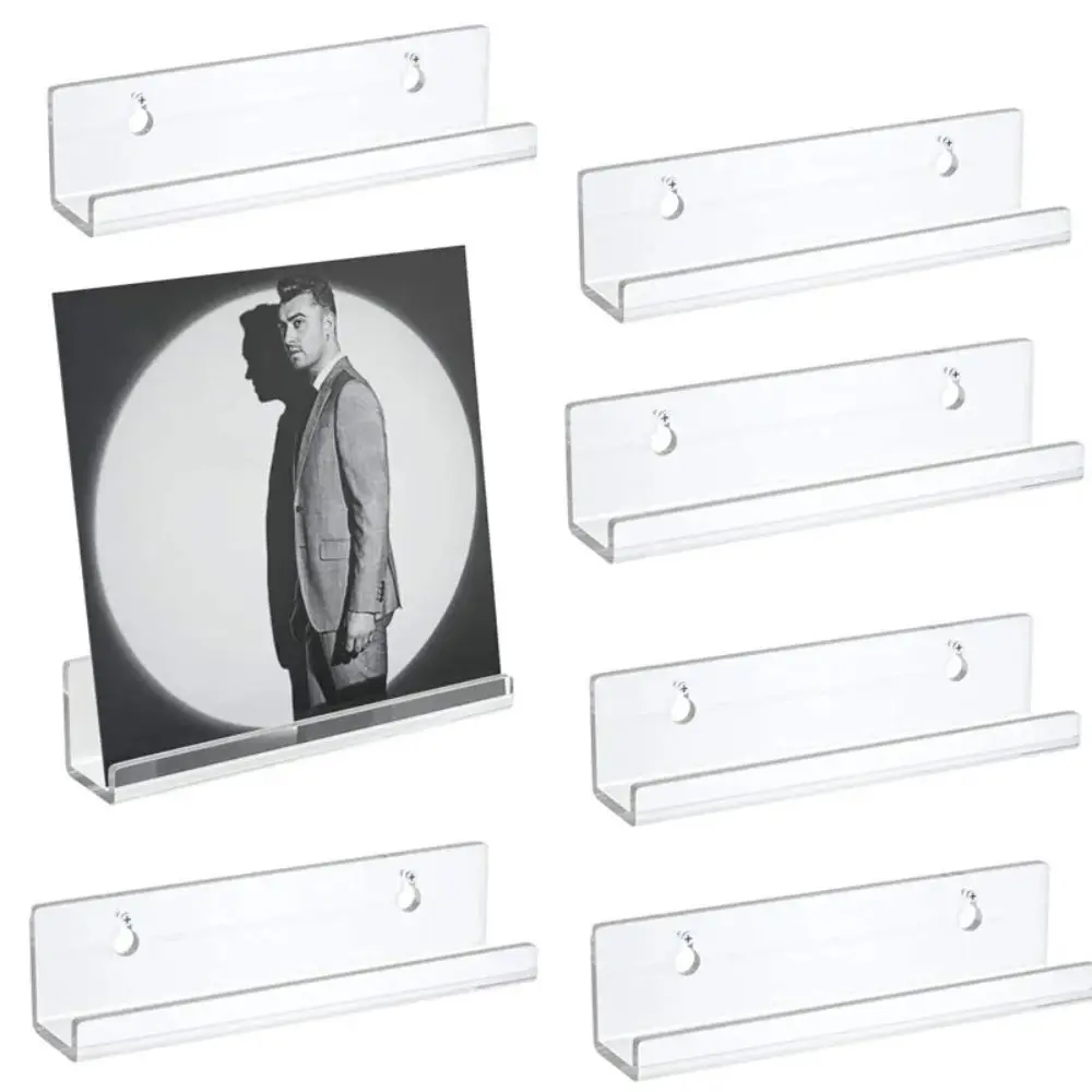 Creative 4/7/12inch Record Display Stand Acrylic Wall Mounted CD Shelf Clear Vinyl Record Holder