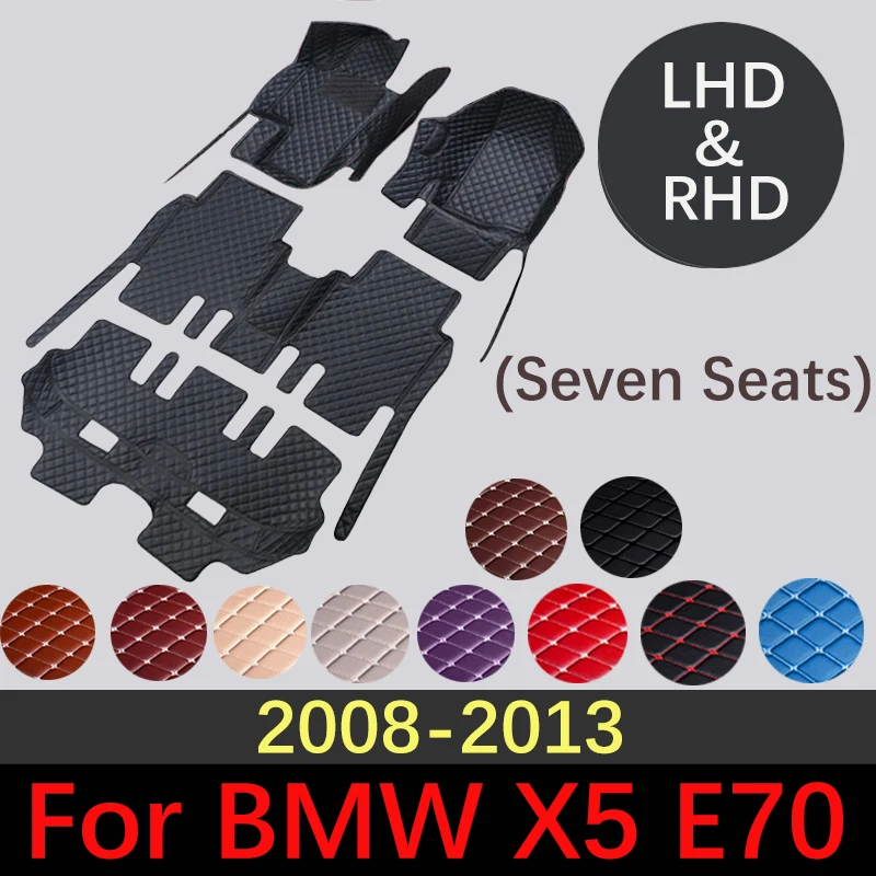 Ensemble de tapis de sol en cuir de luxe pour voiture, tapis de protection  automatique, pièces intérieures Lea, accessoires de voiture, 7 places, BMW  X5 E70 MK2 2008 ~ 2013 - AliExpress