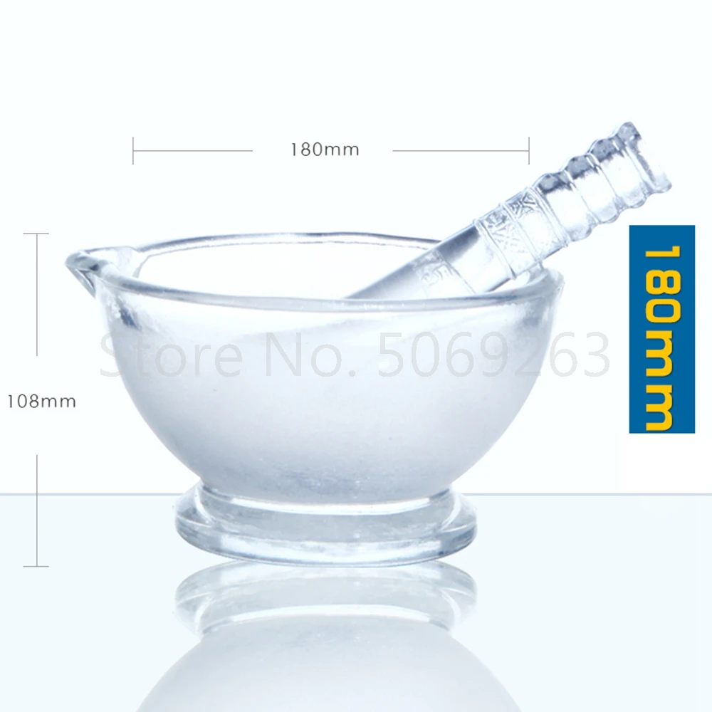 1pcs Glass mortar and pestle Lab Diameter 60mm to 180mm Glass mortar and pestle Mortar bowl all size available