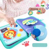 Baby Books Montessori Toys Toddler Travel Activity Reusable Sticker Soft Cloth Book 0 to 2 Years Kids Busy Book Educational Toys 1