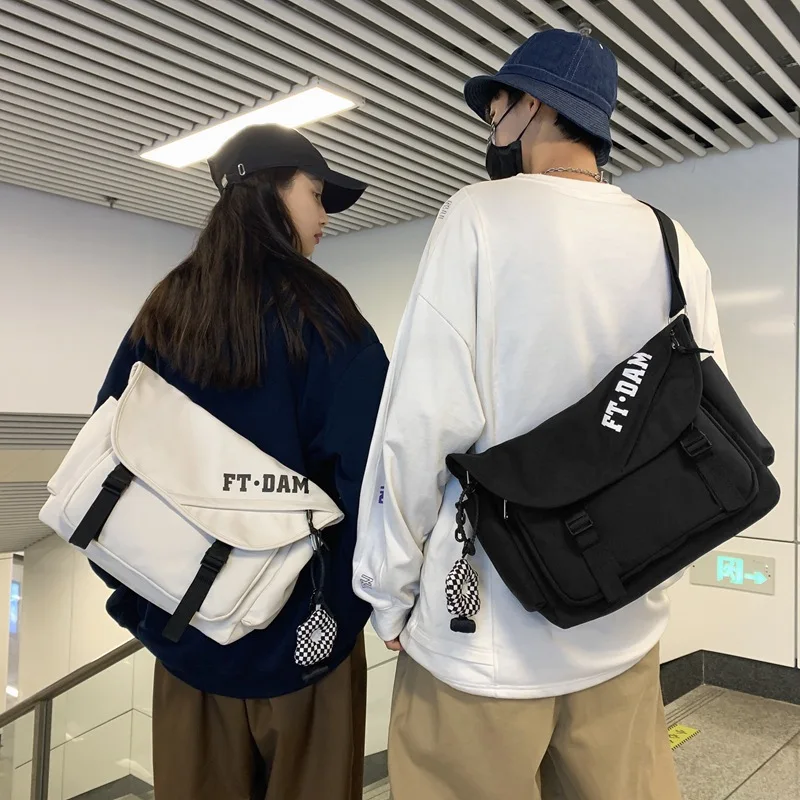 Crossbody Bag Unisex Trendy Design Large Capacity Student Backpack Sports Fitness Leisure All-match Shopping Square Satchel Bags