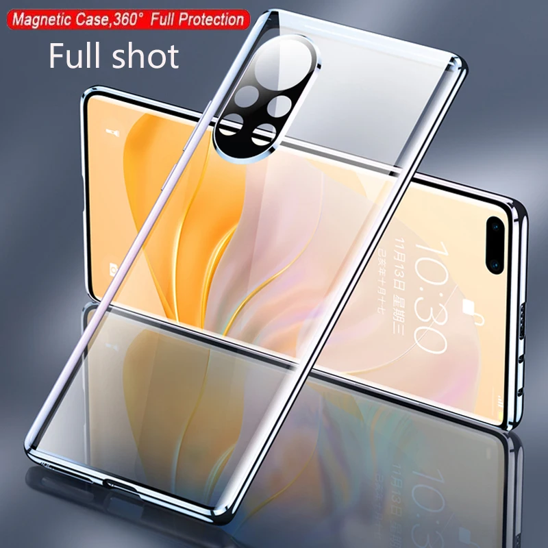 360° Metal Magnetic Double-Sided Glass Case with Lens Protection Cover
