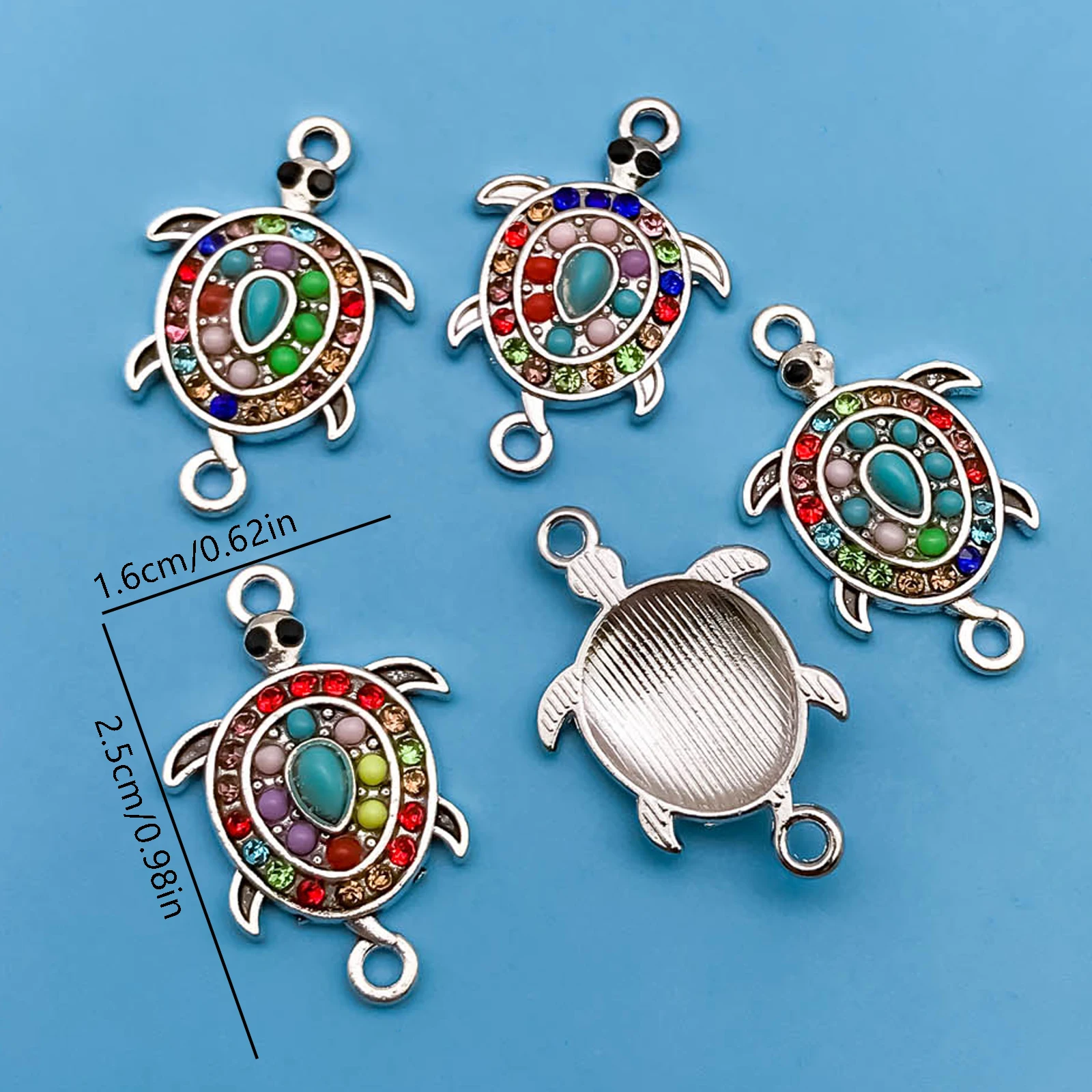 5/6 Stück Zinklegierung, bunt, europäischer und amerikanischer Stil, kleine Anhänger, Charms-Anschlüsse für Schmuckherstellung, Armbandzubehör – Detail 6