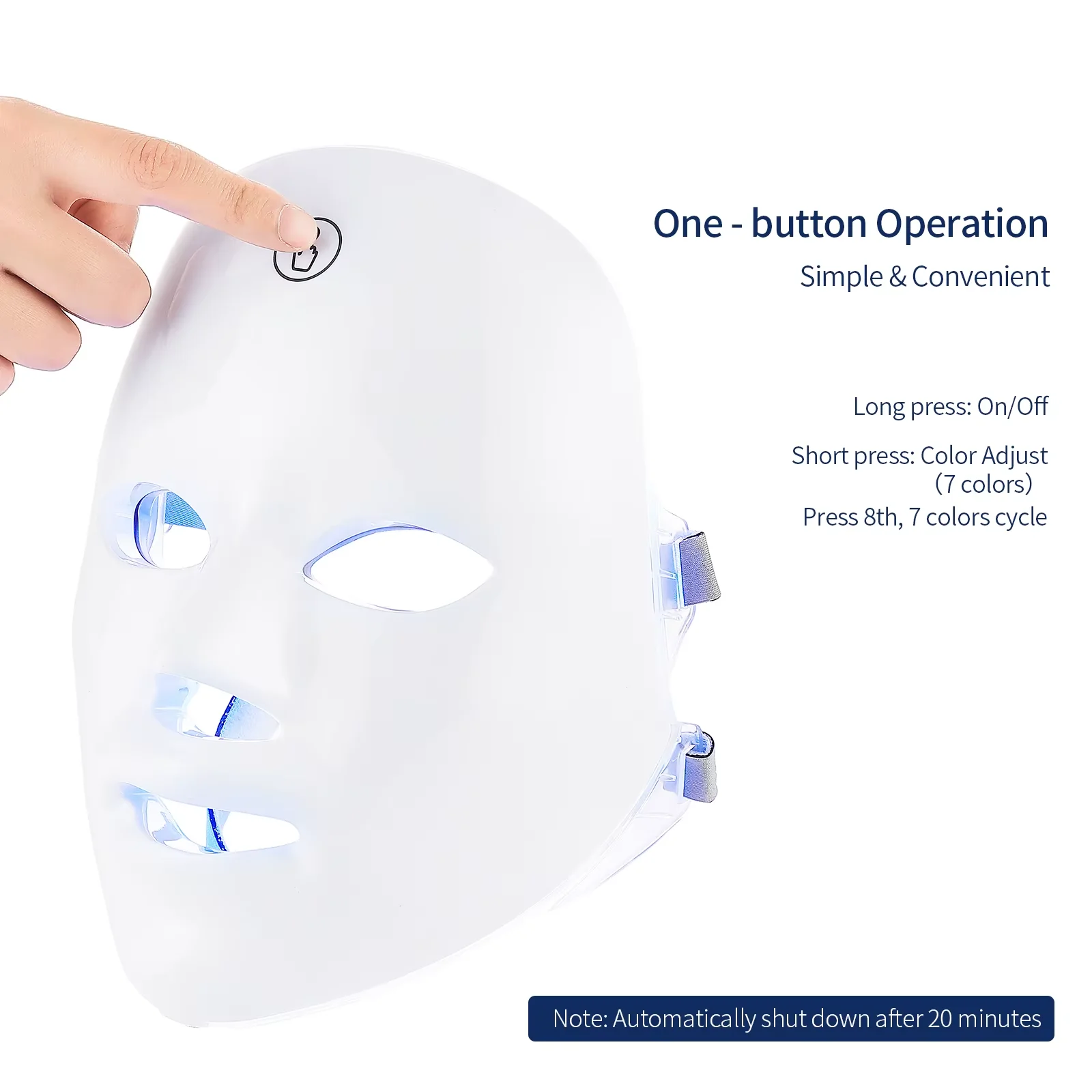 7 Colors LED Face Beauty Machine Photon Facial Mask Skin Tighten Rejuvenation Facial Neck Mask Rechargeable facial neck mask led facial mask facial machine