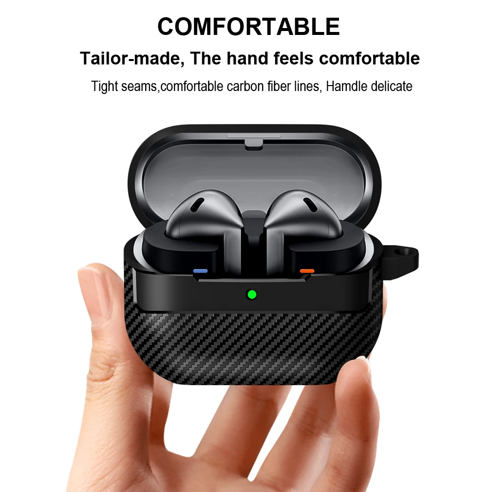 New Carbon Fiber Earphone Protective Cover For Samsung Galaxy Buds 3 / Buds 3 Pro Cover With Keychain Accessories Shockproof Bag Best Sellers In Consumer Electronics