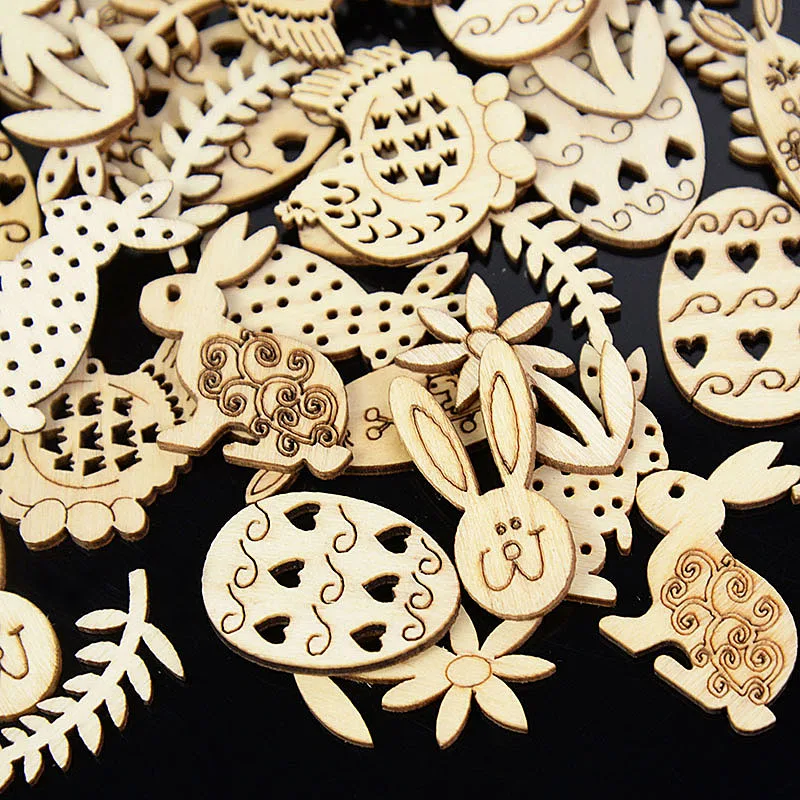 Decorazioni In Legno Coniglietti Pasquali Artigianato Fai Da Te Graziosi Ornamenti Pendenti Feste Da 0,35 € | DHgate