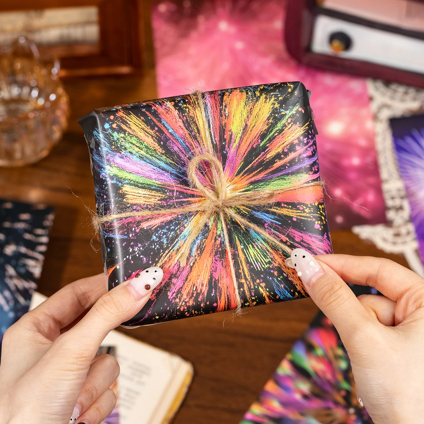 24 Sheets Tearable Paper for Scrapbooking DIY Craft Wrapping Sticker Background Art Card Decoration - 2