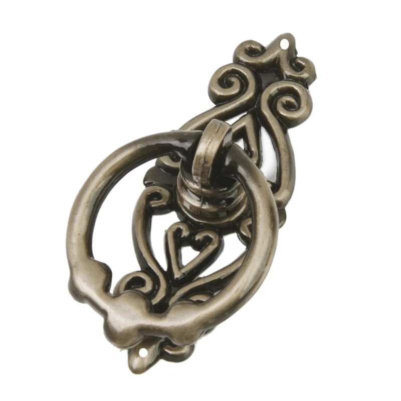 Vintage Kitchen Cabinet Cupboard Dresser Door Drawer Ring Pull Handles Knobs 10Pcs