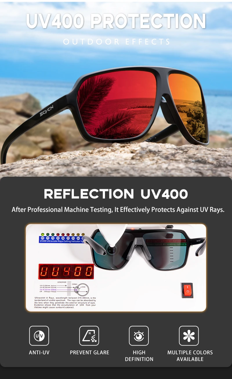 Description Picture 6 of itemScvcn Polarized Fishing Sunglasses Bike Glasses UV400 Cycling Bicycle MTB Road Outdoor Sports Eyewear Driving Running Glasses