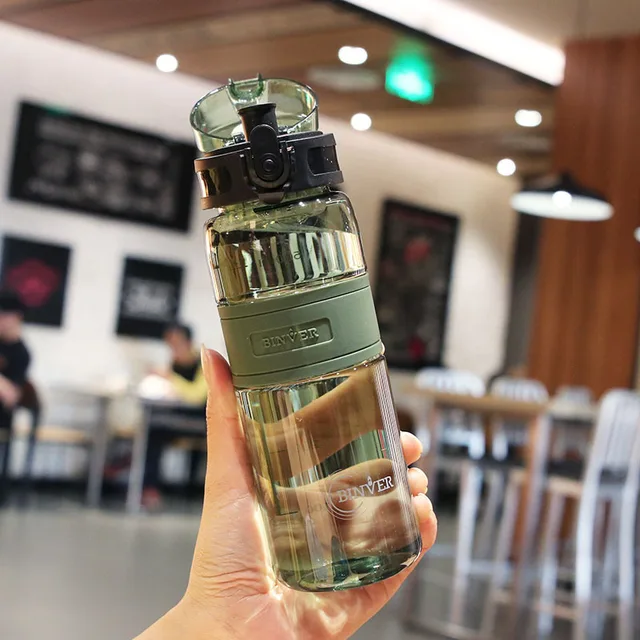 500ml Sports Water Bottle Portable Leak-proof Plastic Drinkware With Tea Filter Tour Gym Outdoor Sports Cup BPA Free 3