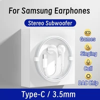 Original Type C Wired Earphone For Samsung Galaxy S25 S24 S23 S21 S22 Ultra Plus 3.5mm Earbuds HD MIC Headphones A54 A34 A53 A53 1