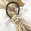 Metal geometric ponytail hair tie, simple and versatile small rubber band hair tie 5