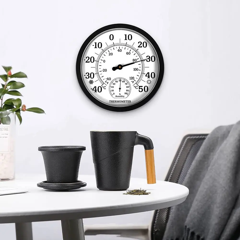 decorative outdoor thermometer and clock