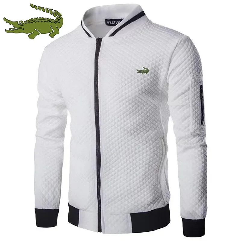 Embroidered CARTELO Winter High Quality Plush Zipper Stand Neck Jacket Men's Baseball Jacket Fashion Casual Coat