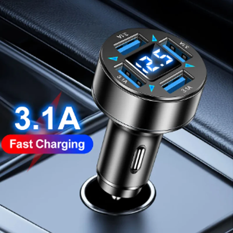 Fast Charging 4 USB PD Car Charger with Multiple Ports (66W) for Toyota
