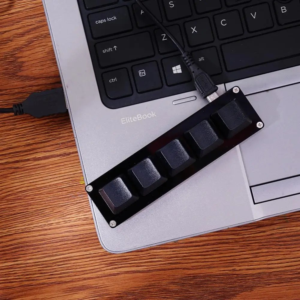 커스텀 미니 5키 키보드 USB 유선 DIY 단축키 프로그래밍 가능 매크로 기계식 키보드 블랙 (게이밍/사무용)